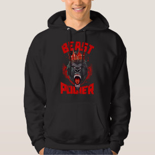 Veste À Capuche Gorilla Beast Power Exercice Gym Motivation Fighte