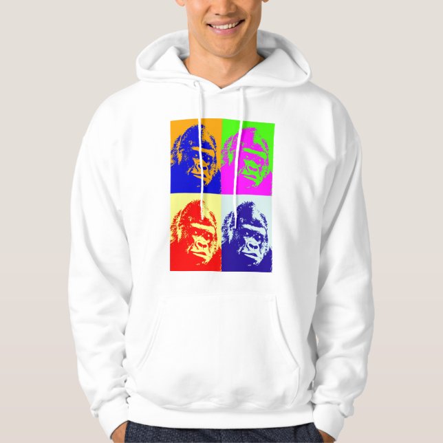 Veste À Capuche Gorilla Pop Art (Devant)