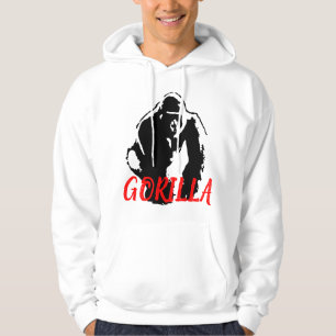 Veste À Capuche Gorilla Pop Art noir blanc rouge