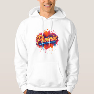 Veste À Capuche Graffiti Phoenix Neon - Retro Street Art Glow