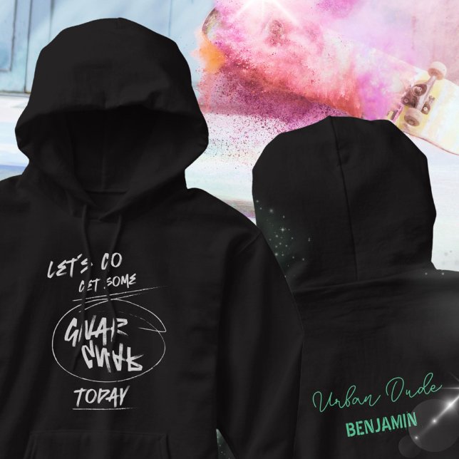 Veste À Capuche Graffiti urbain grunge dessiné à la main (Grunge Urban Let’s Gnar Gnar Today Skateboarder Hoodie ©Susanne Sachers - Sunny Wanderlust 🌞✈️)