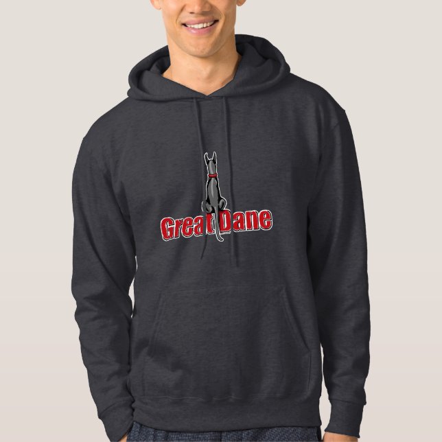 Veste À Capuche Grand Dane assis noir (Devant)