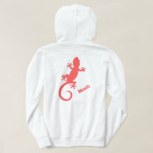 Grande silhouette de gecko rouge et votre nom