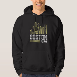 Veste À Capuche Graphique de la skyline de Boston États-Unis Vil