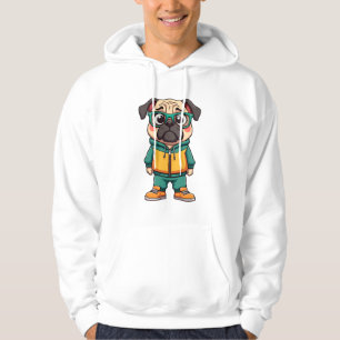 Veste À Capuche Graphisme de mode streetwear de chien de pug hipst