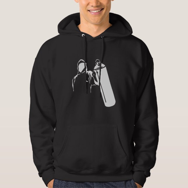 Veste À Capuche Graveur de graffiti avec pochoir de spray (Devant)