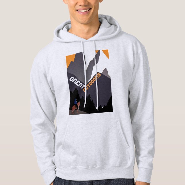 Veste À Capuche Great Outdoors Retro Montana Travel Advert Art (Devant)