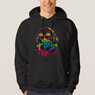 Veste À Capuche Grenouille à cravate-Dye signe de la paix Hippie G