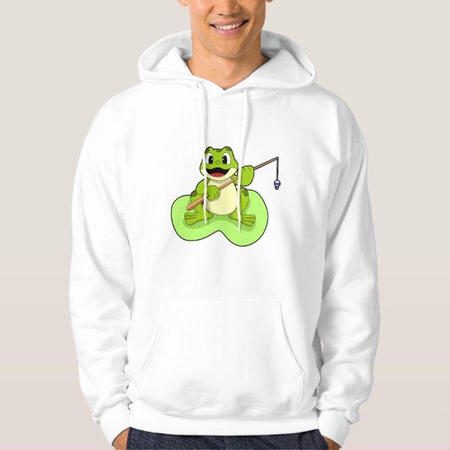 Veste À Capuche Grenouille à la pêche avec canne à pêche (Devant)
