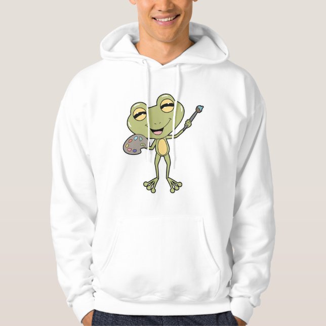 Veste À Capuche Grenouille à la peinture avec pinceau et peinture (Devant)