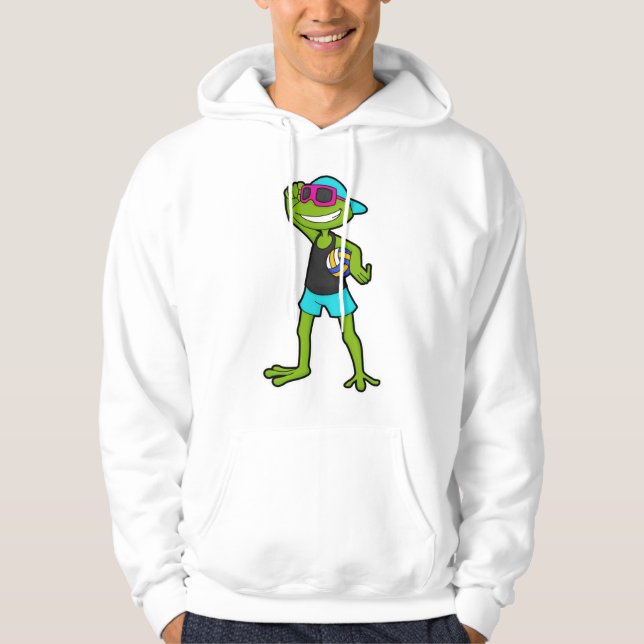 Veste À Capuche Grenouille en tant que joueur de volleyball avec v (Devant)
