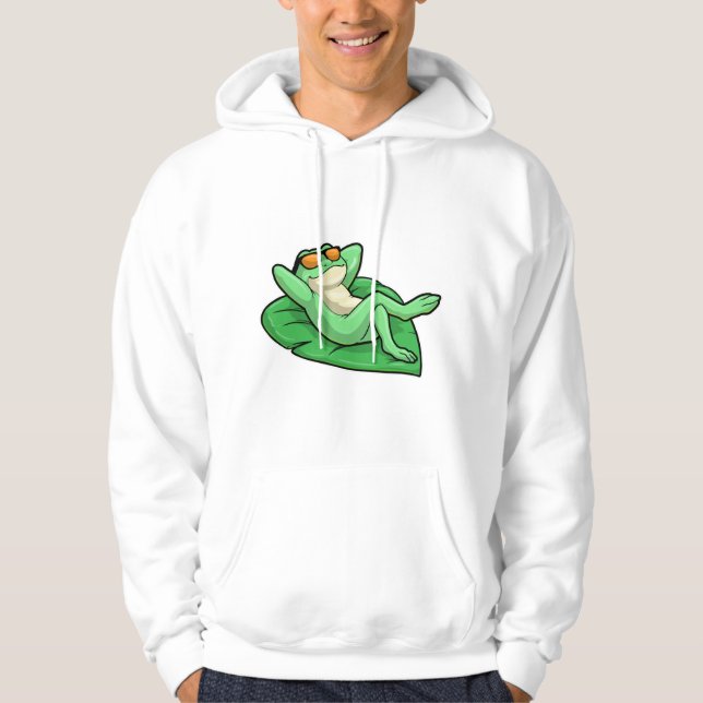 Veste À Capuche Grenouille sur la feuille avec lunettes de soleil (Devant)