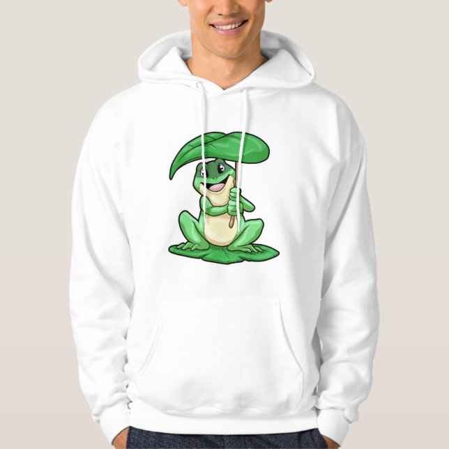 Veste À Capuche Grenouille sur la feuille avec parapluie (Devant)