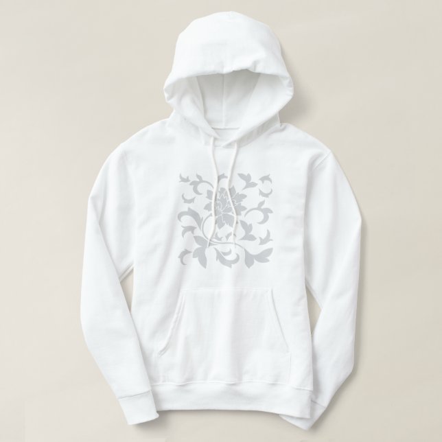 Veste À Capuche Gris floral oriental (Design devant)