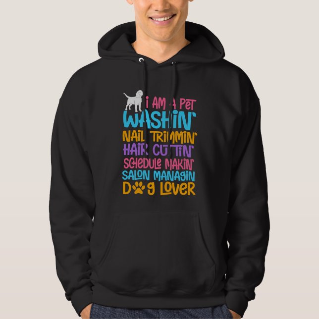 Veste À Capuche Groomer de chien amusant Citation d'un animal de c (Devant)