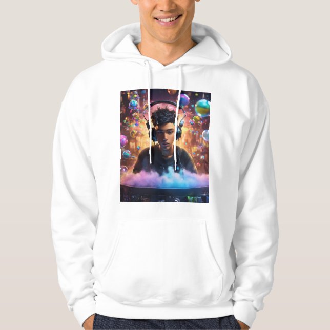 Veste À Capuche "Grooves galactiques : Voyage intergalactique DJ" (Devant)