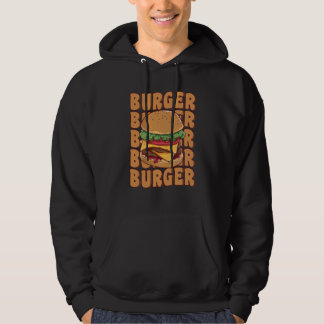 Veste À Capuche Groovy Cheeseburger Burger Cookout Foodie Meat Eat