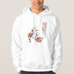 Veste À Capuche Grue d'art japonais jardin design élégant