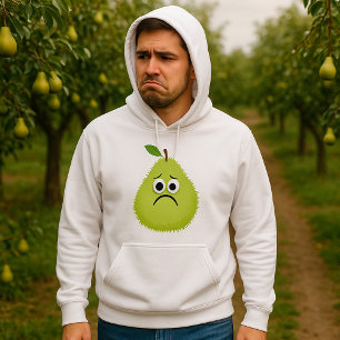 Veste À Capuche Grumpy Fuzzy Pear Visage Fruit drôle Caractère