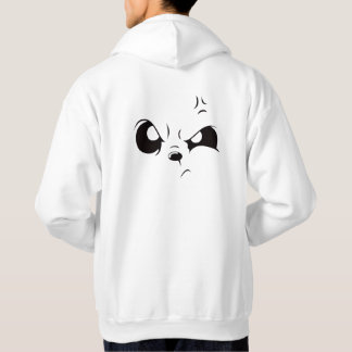 Veste À Capuche Grumpy Panda Face Minimalist White Oversized Hoodi