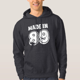 Veste À Capuche Grunge Birthday Fabriqué en 89 Hommes