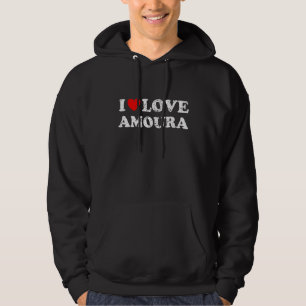 Veste À Capuche Grunge détendu Style épuisé J'aime Amoura