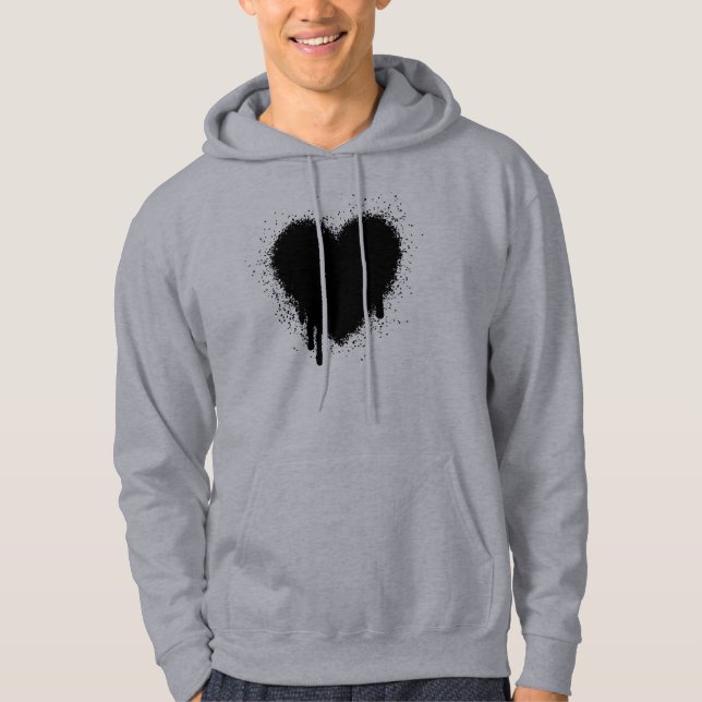 Veste À Capuche Grunge Heart - Noir (Devant)