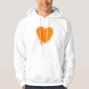 Veste À Capuche Grunge Heart - Orange