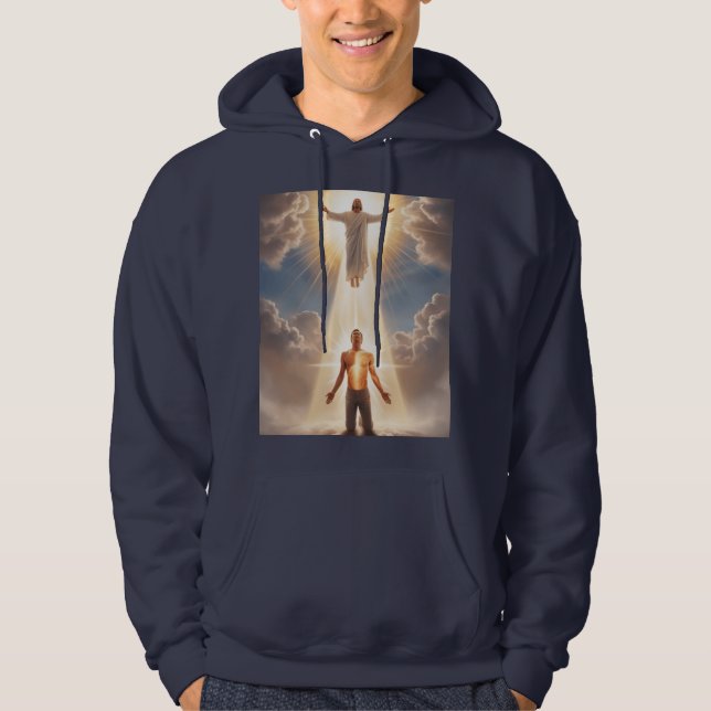 Veste À Capuche Guéri par sa Lumière - Hood chrétien inspirationne (Devant)