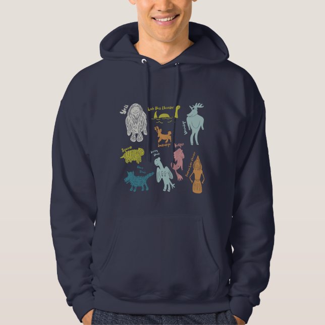 Veste À Capuche Guide graphique des cristaux de cartons mignons (Devant)