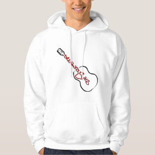Veste À Capuche Guitare acoustique Abstrait Logo rouge