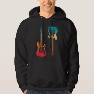 Veste À Capuche Guitare Rétro Guitariste Guitare Basse Électrique
