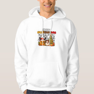 Veste À Capuche HalloMerciMas Drôle Mignonne Halloween Thanksgivin