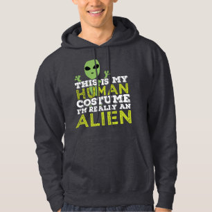 Veste À Capuche Halloween C'Est Mon Costume Humain Vraiment Un Ali