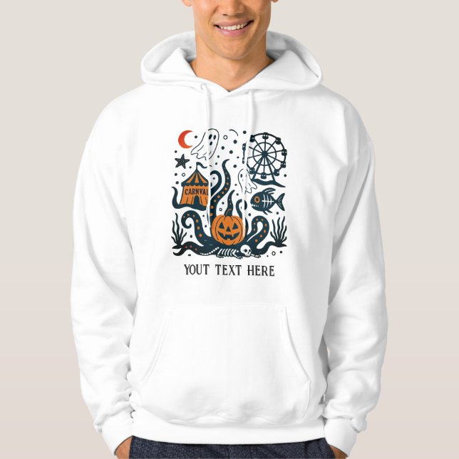Veste À Capuche halloween du carnaval sous l'eau éditable (Devant)