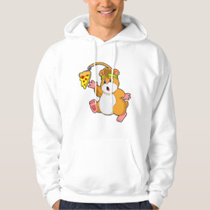 Veste À Capuche Hamster à manger avec pizza