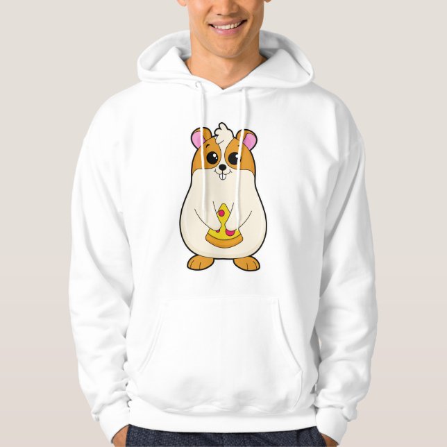 Veste À Capuche Hamster à Manger de Pizza (Devant)