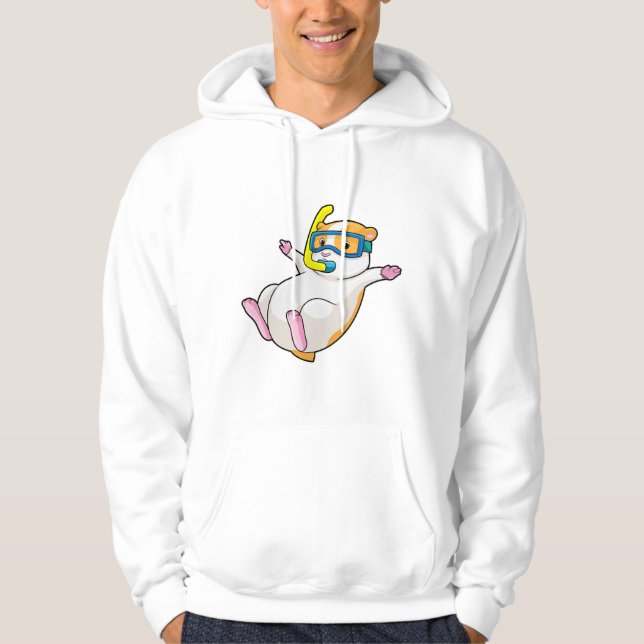 Veste À Capuche Hamster à Plongée avec lunettes de natation (Devant)