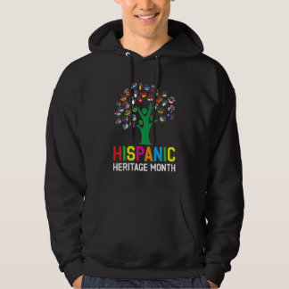 Veste À Capuche Hand Flag Tree Root Latino National Hispanic Herit