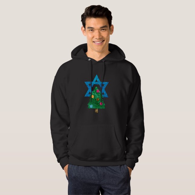 Veste À Capuche hanoukka de séquence christmukkah, homme sweatshir (Devant entier)