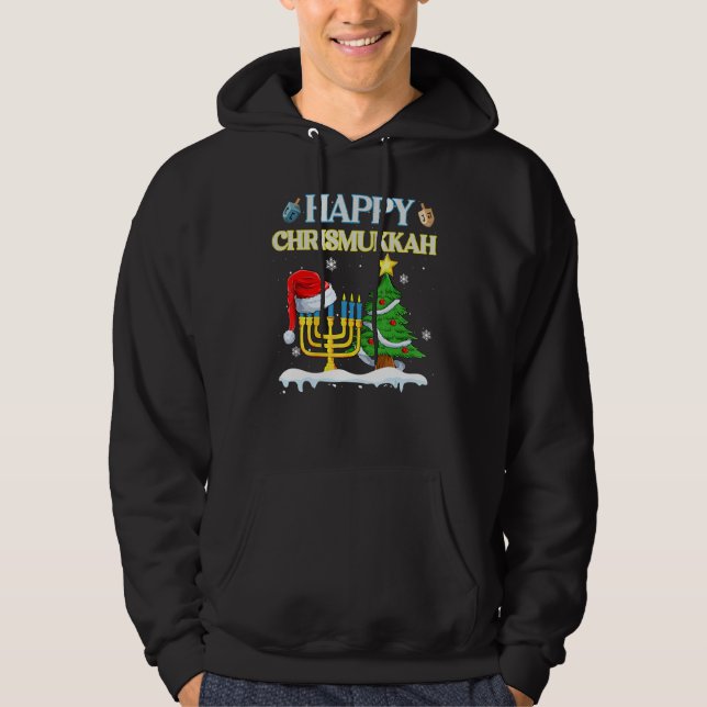 Veste À Capuche Happy Christmukkah Jewish Christmas Hanukkah Chanu (Devant)