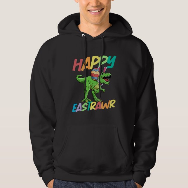 Veste À Capuche Happy Eastrawr Rex Easter Rex Dinosaur Bunny Kid D (Devant)