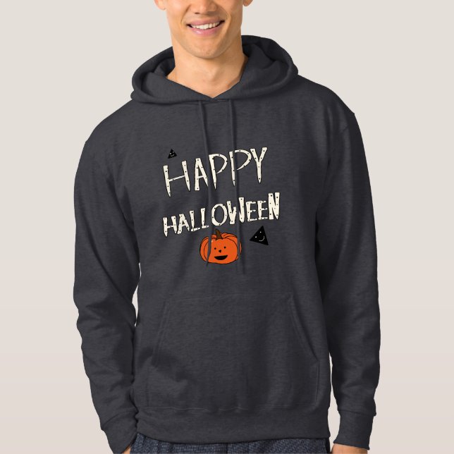 Veste À Capuche Happy Halloween Citrouille Design (Devant)