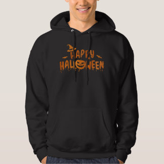 Veste À Capuche Happy halloween with scary pumpkin face and witch