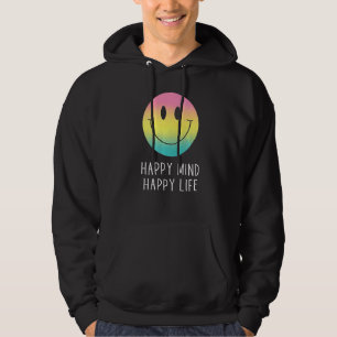 Veste À Capuche Happy Mind Happy Life Rainbow Smile Face Motivatio