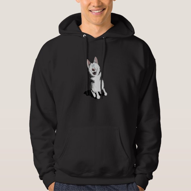 Veste À Capuche Happy Siberian Husky Sleigh Dog Malamute I Dog Fan (Devant)
