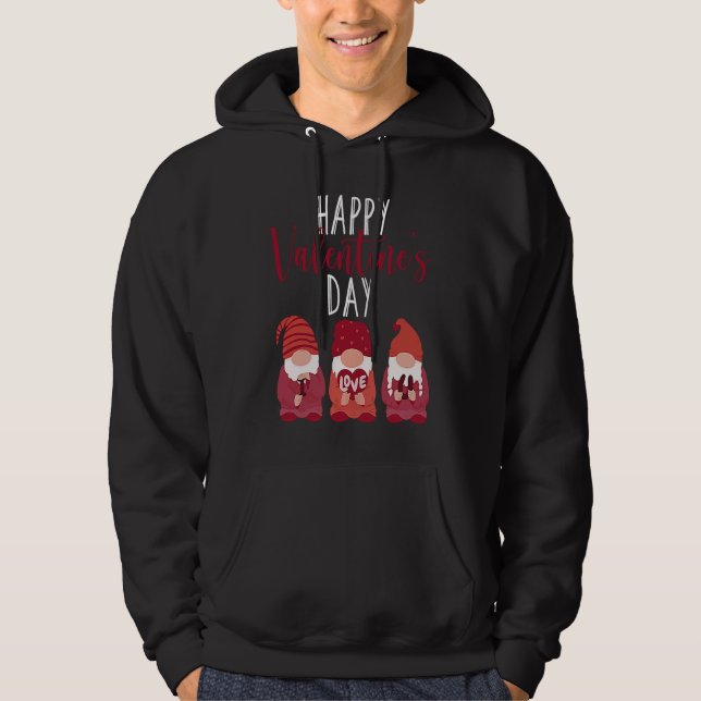 Veste À Capuche Happy Valentines Day Gnome Love Gnomes Couple  Gno (Devant)