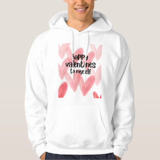 Veste À Capuche Happy Valentines to Myself Love Hearts Pink Card