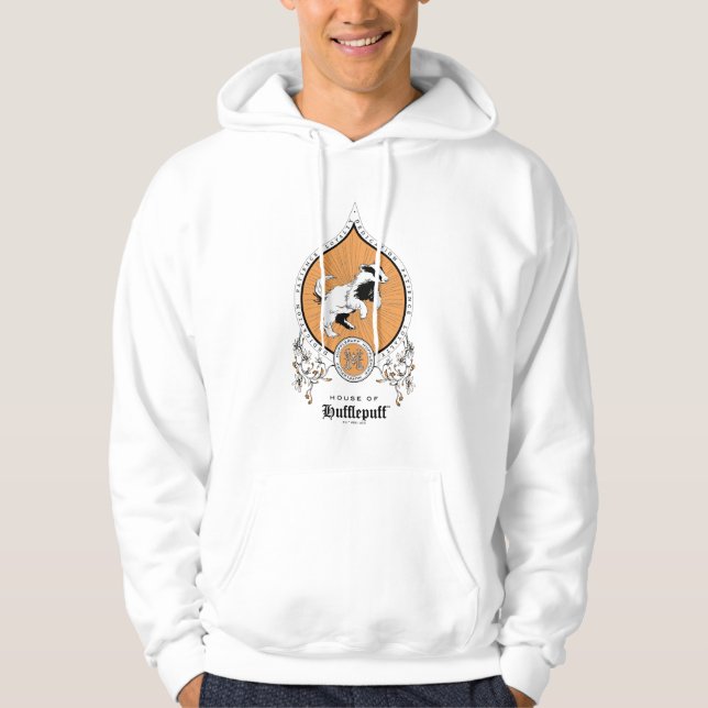 Veste À Capuche HARRY POTTER™ | Délicat croquis HUFLEPUFF™ Crest (Devant)