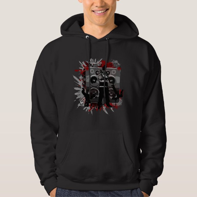 Veste À Capuche Haut-parleurs de hip hop (Devant)
